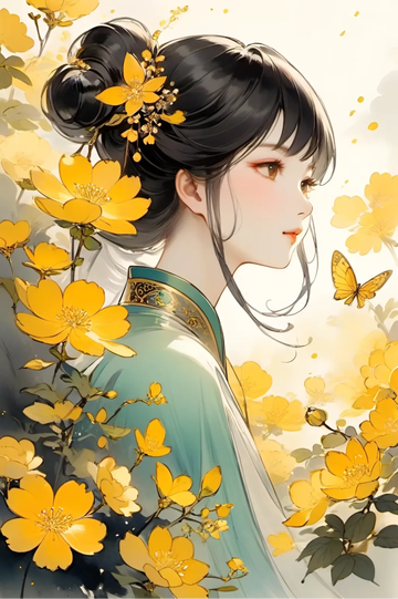 【AI绘画】黄花落尽子规啼