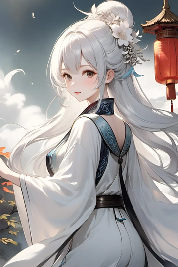 【AI绘画】千丝线，发如雪